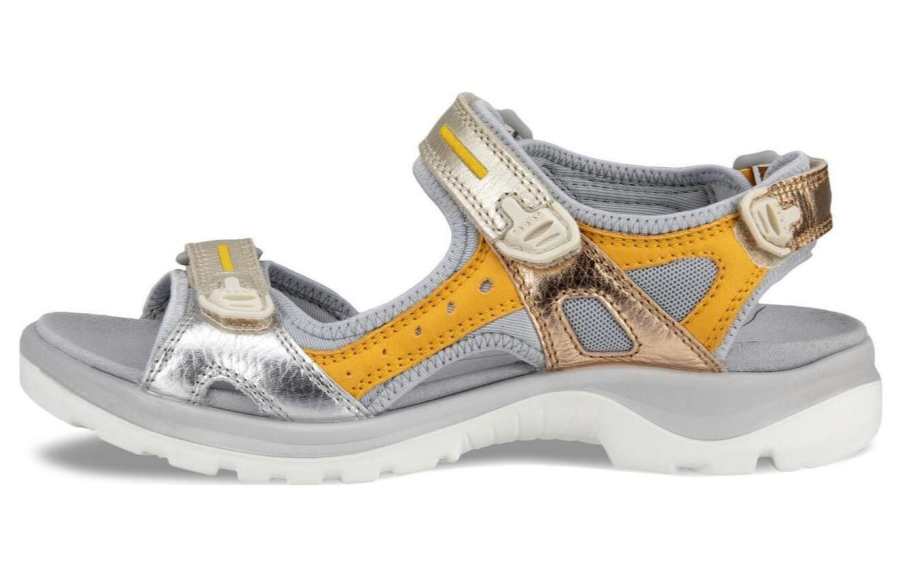 Ecco Ecco Leather Beach Sandals Women's Yellow