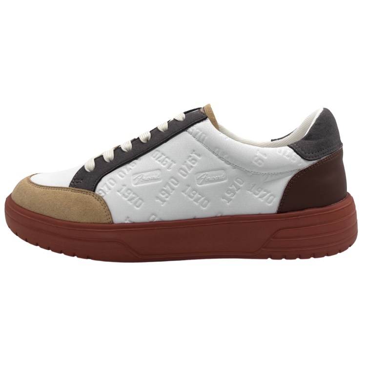 QIANJIN Lightweight Low top Skateboard Shoes Men's Ecru