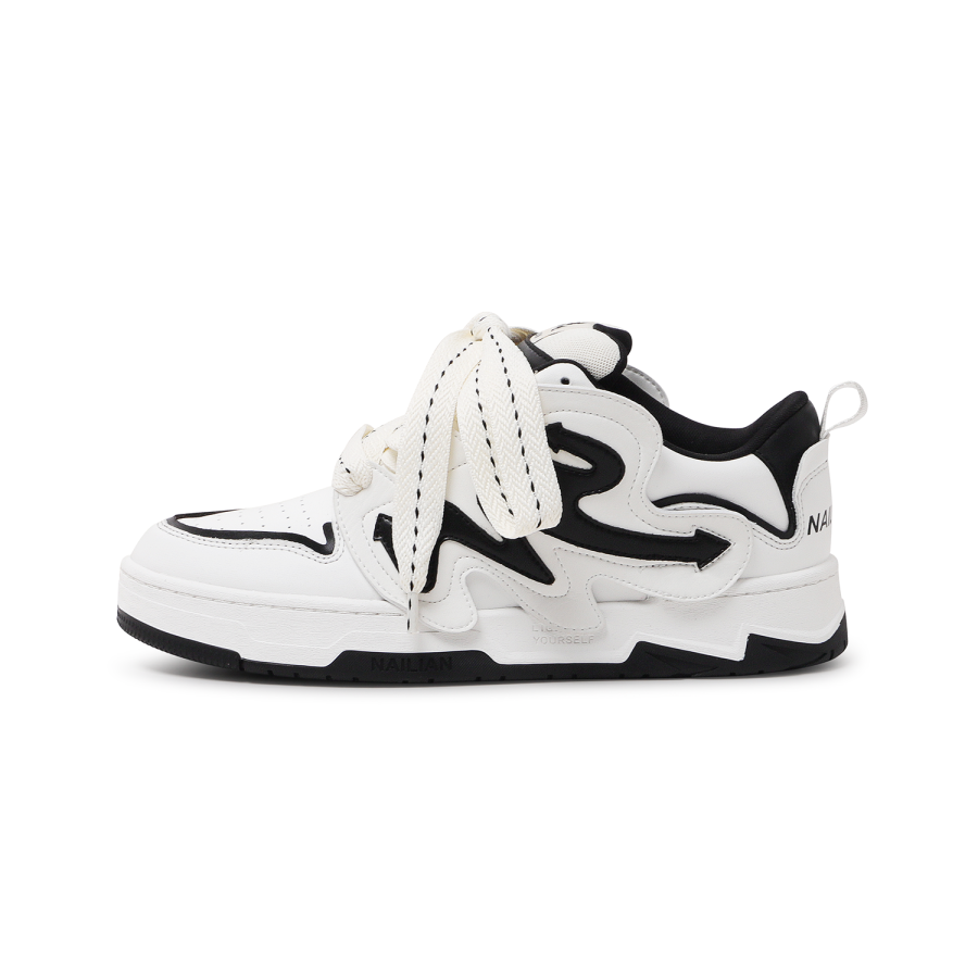 NAILIAN | Climber Cow Split Leather Low top Skateboard Shoes Unisex White Black