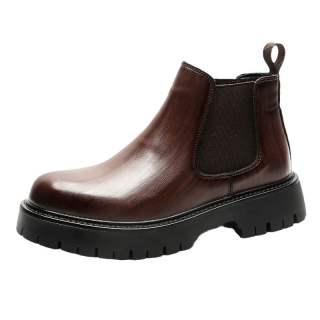 LUNMADENG Microfiber Leather Short Chelsea Boots Men's