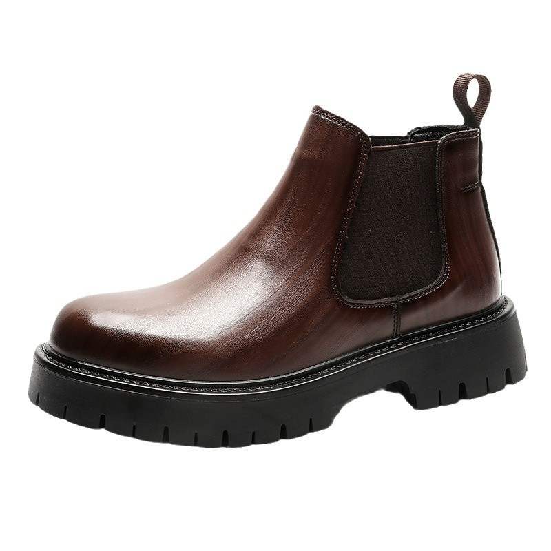 LUNMADENG LUNMADENG Microfiber Leather Short Chelsea Boots Men's
