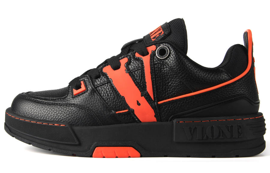 VLONE Low top Skateboard Shoes Unisex Black Orange