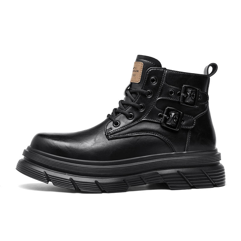 G.N.SHIJIA Synthetic Leather Short Combat Boots Men's