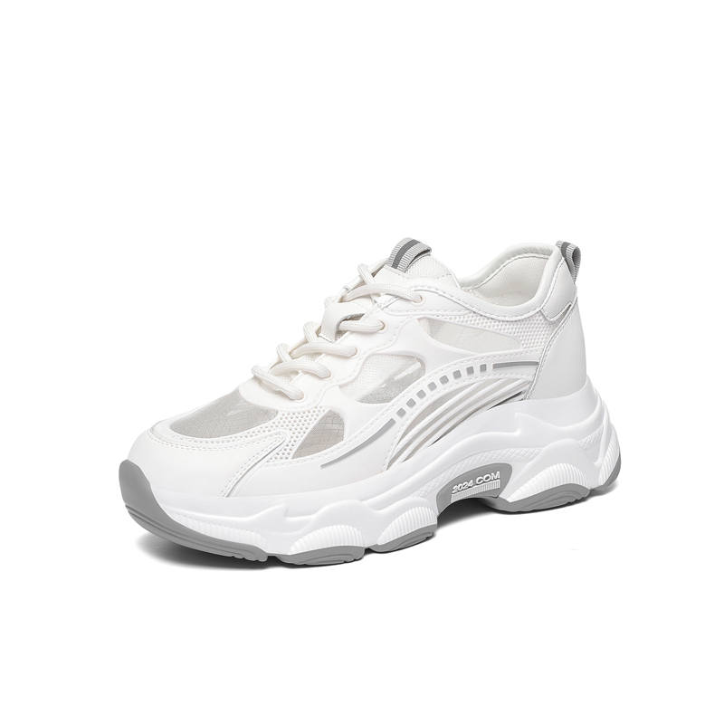 JINSITU Microfiber Leather Cushioning Slip Resistant Low top Chunky Sneakers Women's