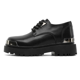 JIETEGONGYANG Microfiber Leather Low top Casual Shoes Men's Black