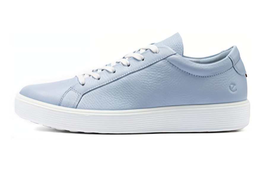 Ecco Cow Leather Abrasion Resistant Low top Skateboard Shoes Men's Light Blue