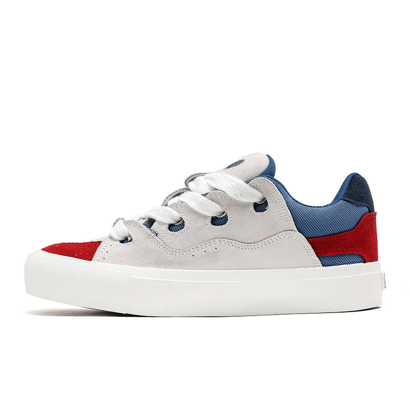 Lanza Slip Resistant, Abrasion Resistant, Breathable, Height Increasing Low top Skateboard Shoes Women's White Red