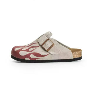 Mr.shang Abrasion Resistant Closed Toe Slippers Unisex Flame Red