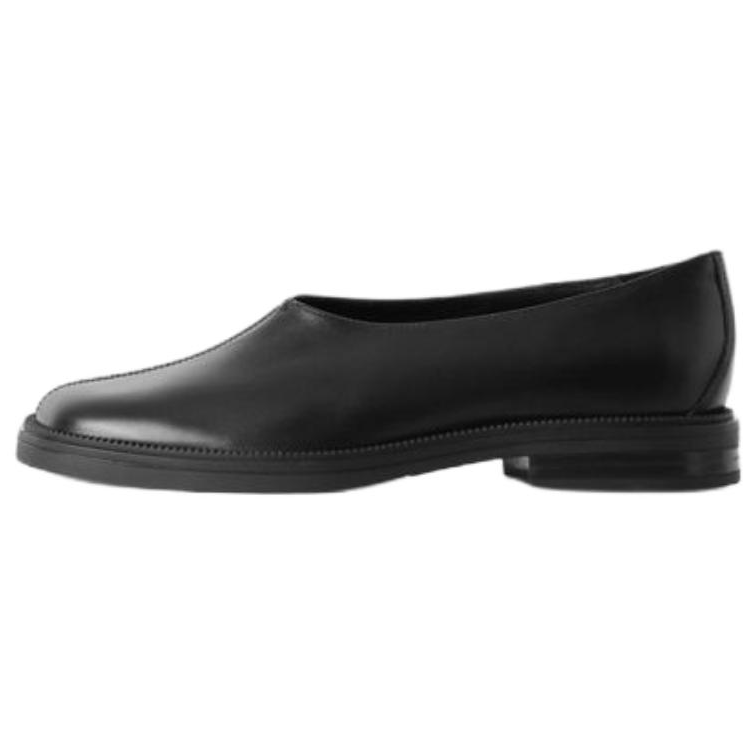 COS Cow Leather Casual Leather Shoes Women's Black