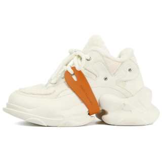 DIBO MANNER Yunxiang Collection Fleece Lined And Thickened Sole, Lace Up Versatile, Thermal Mid top Chunky Sneakers