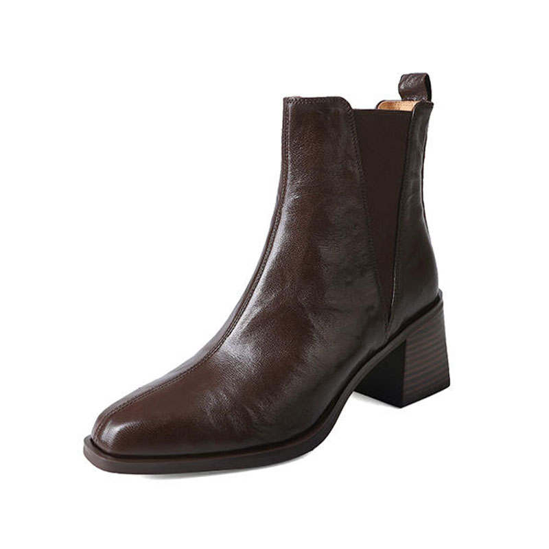 Echo&yolo Short Chelsea Boots Medium Heel 3 5cm Women's