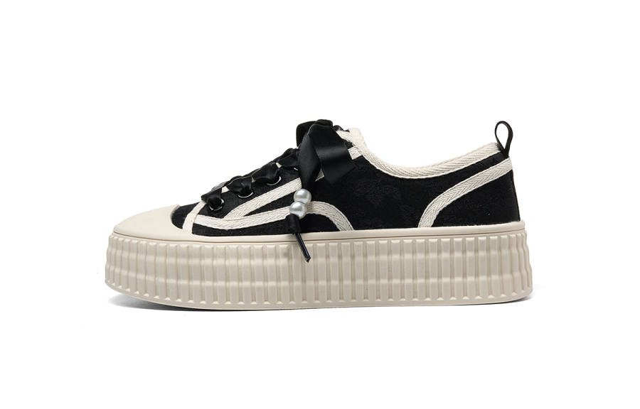 HLA Skateboard Shoes Women's Low Top Black/Pink/Beige