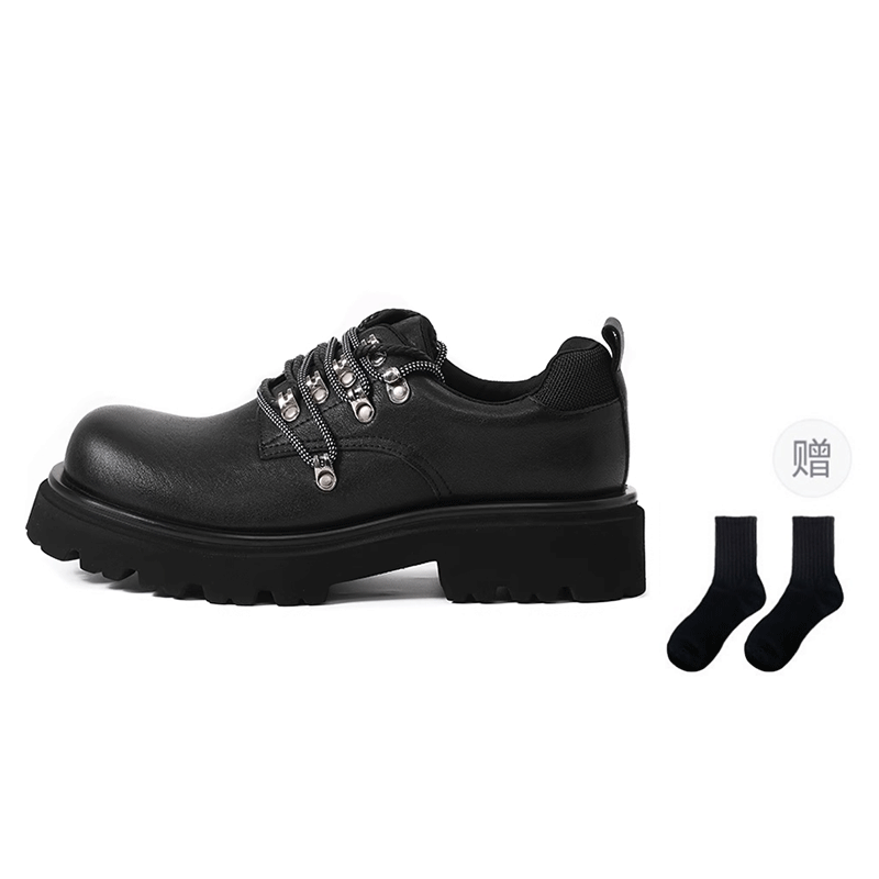 KREATE Top Grain Cow Leather Casual Shoes Men's Black