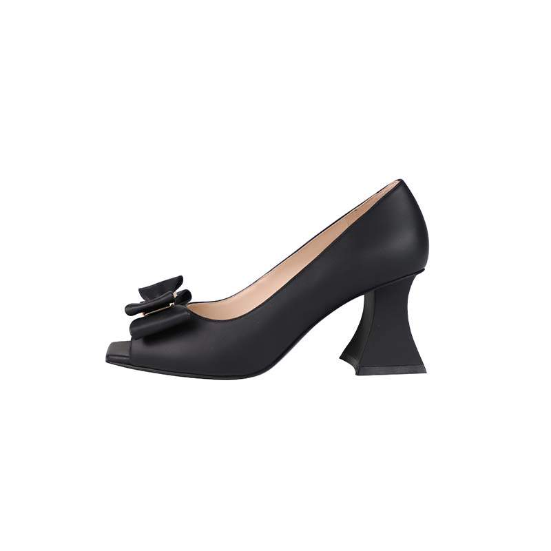 Gardenia Fille Cow Leather Block Heel High Heels 7.5cm Women's