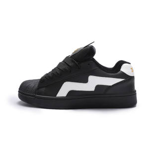 ZUIBANG Shell Head Microfiber Leather Fleece Lined Comfortable Low top Skateboard Shoes Women's Black White