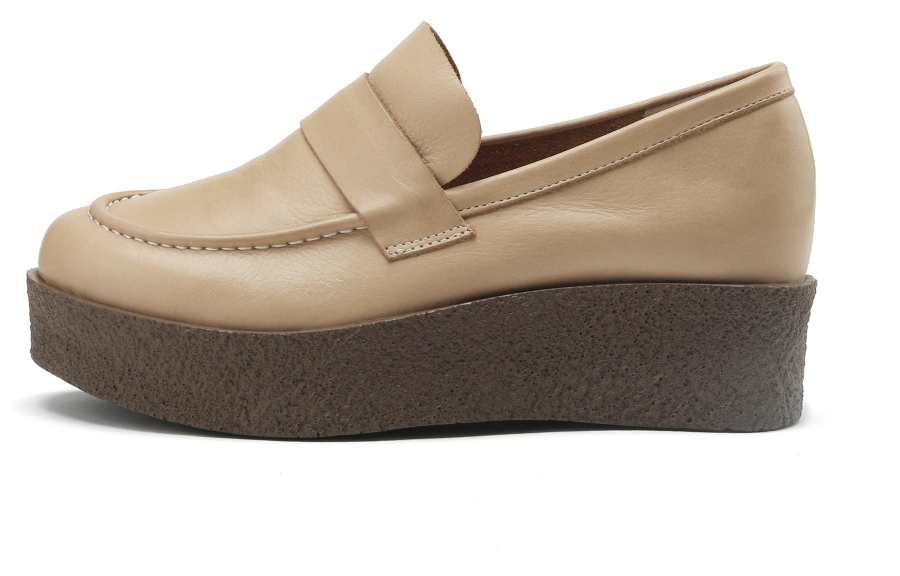 OCCAMAN Top Grain Cow Leather Platform Shoes 4cm Women's