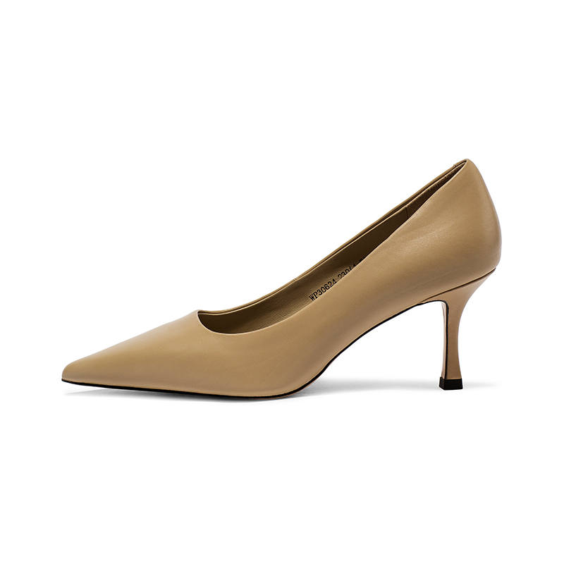 Coup De Foudre Top Grain Cow Leather Slim Heel High Heels 7cm Women's