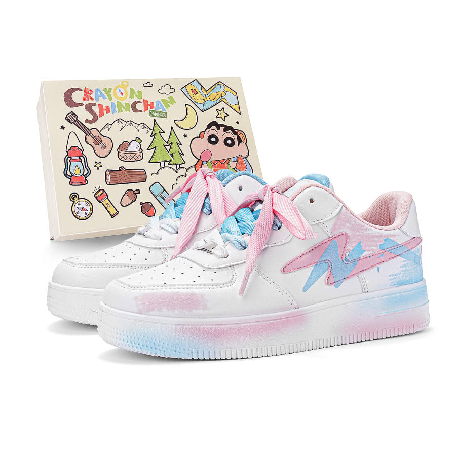 Crayon Shinchan Abrasion Resistant Height Increasing Low top Skateboard Shoes Unisex