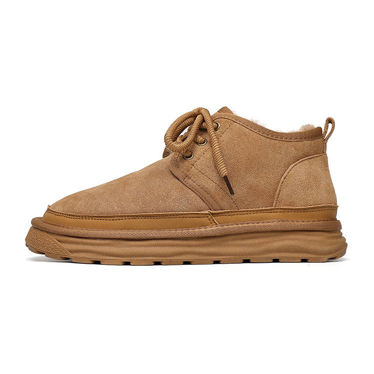 GZZ GZZ Suede Short Snow Boots Men's Brown