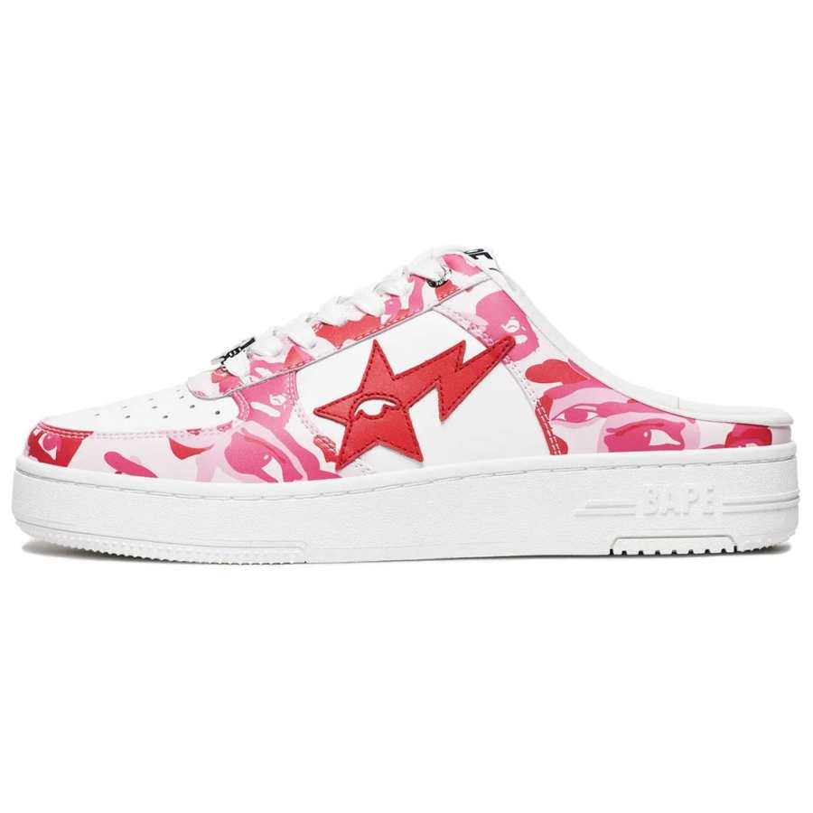 A BATHING APE KIDSUPER x A BATHING APE Closed Toe Slippers Unisex White Red