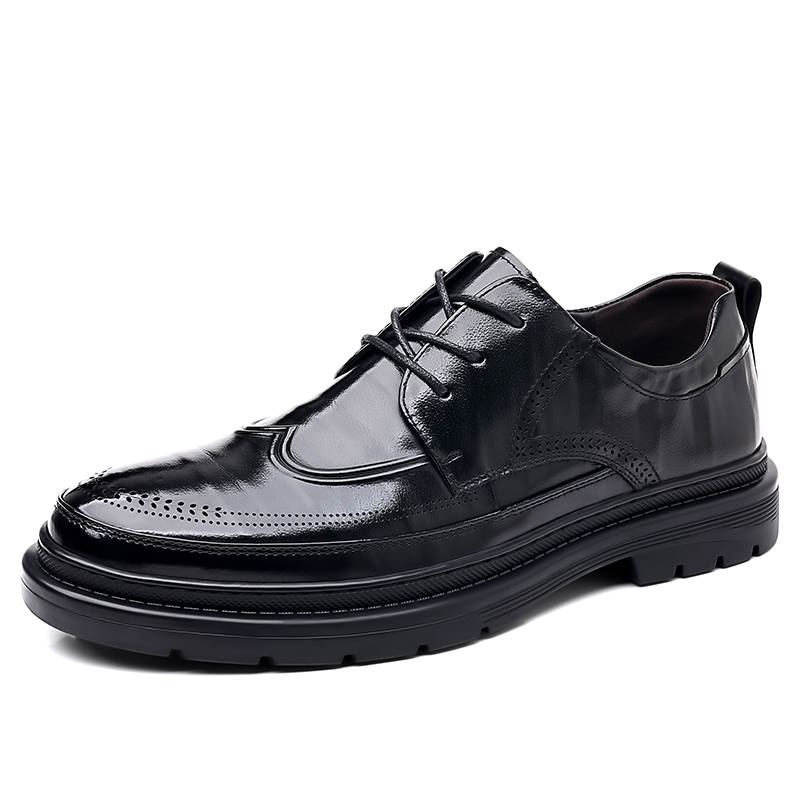 SHUPATE Cow Leather Dress Shoes Men's Black