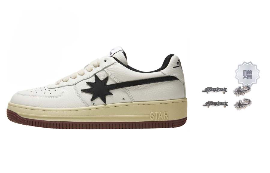 Starwalk Soldier Abrasion Resistant Low top Skateboard Shoes Unisex White Black Brown