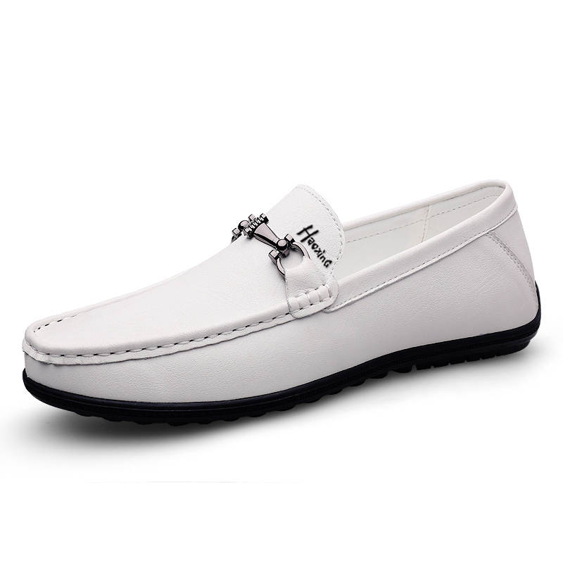HAOXING HAOXING Cow Split Leather Casual Shoes Men's White