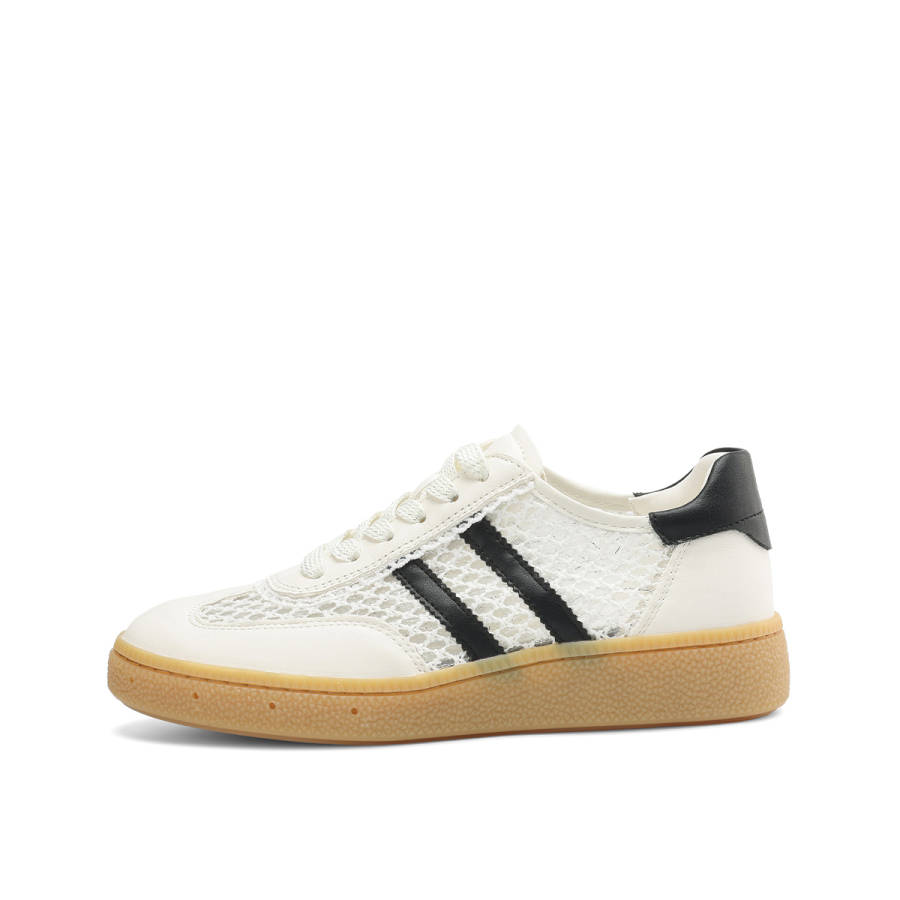Rosa Bianca Textile, Cow Leather Low top Skateboard Shoes Women's