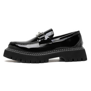 Xiwencha Microfiber Leather Loafers Men's Black