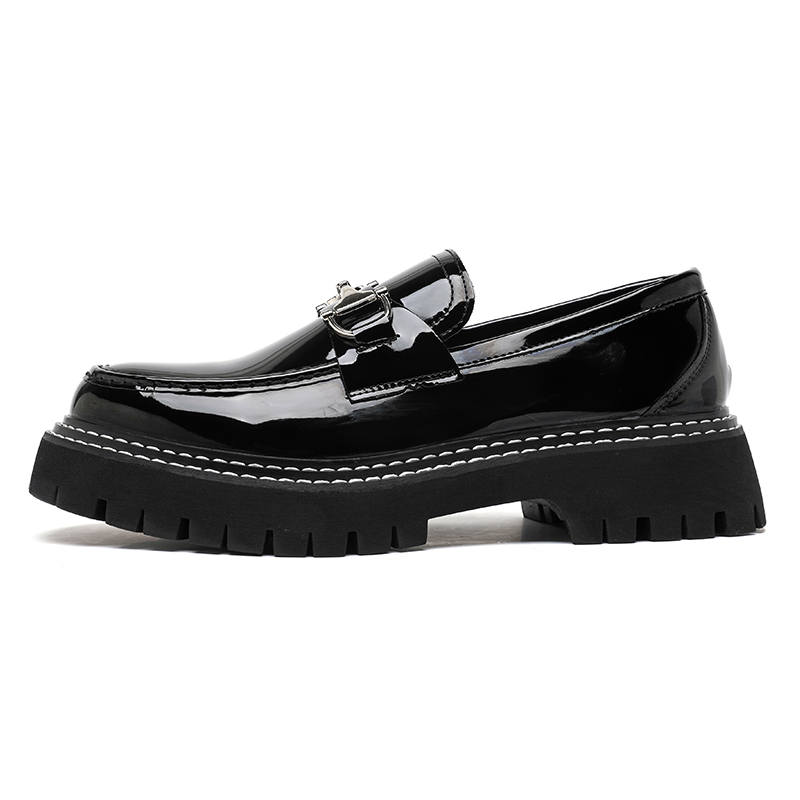 Xiwencha Microfiber Leather Loafers Men's Black