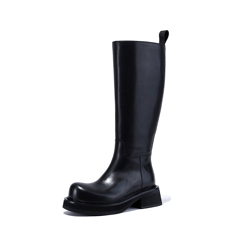 BELLALILY Cow Leather Knee high Boots 5CM Women's
