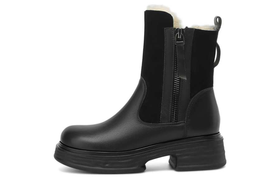 OCCAMAN Fleece Lined Thermal, Vintage Casual Versatile Ankle Boots 3cm Women's