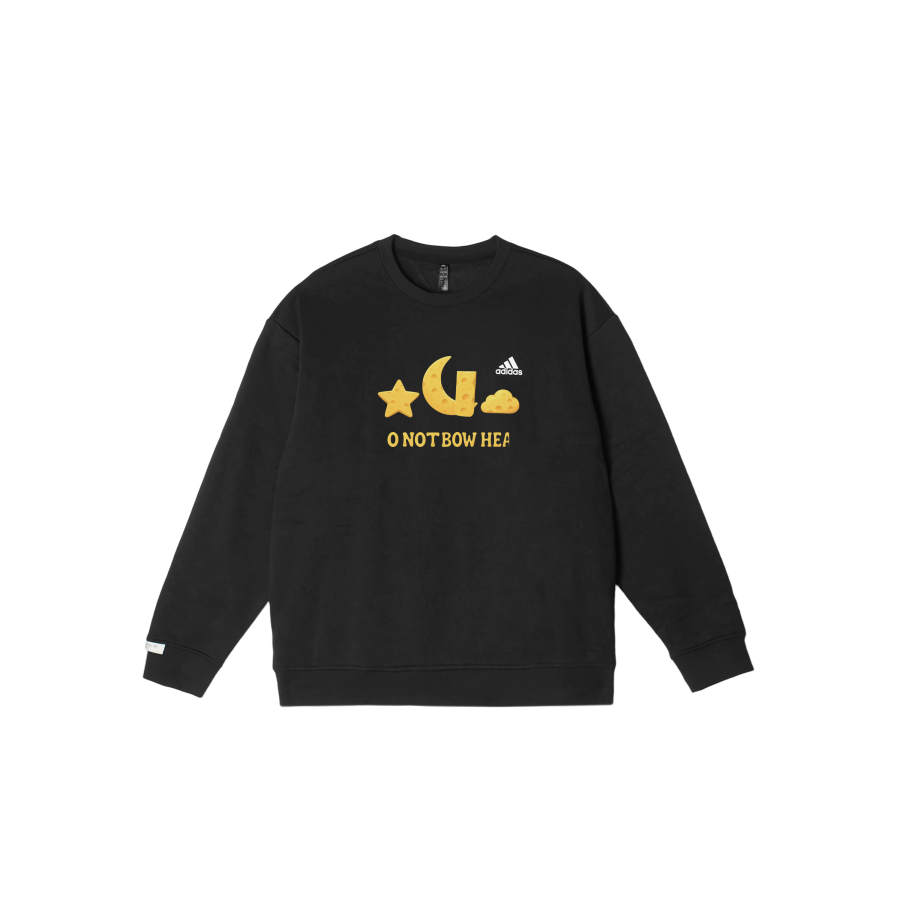 Adidas Adidas LABEL Sweatshirts Unisex Black Crew Neck Moderate