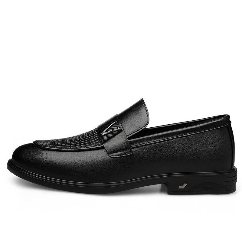 GONGNIULEITING Top Grain Cow Leather Men's Casual Shoes Men's Black