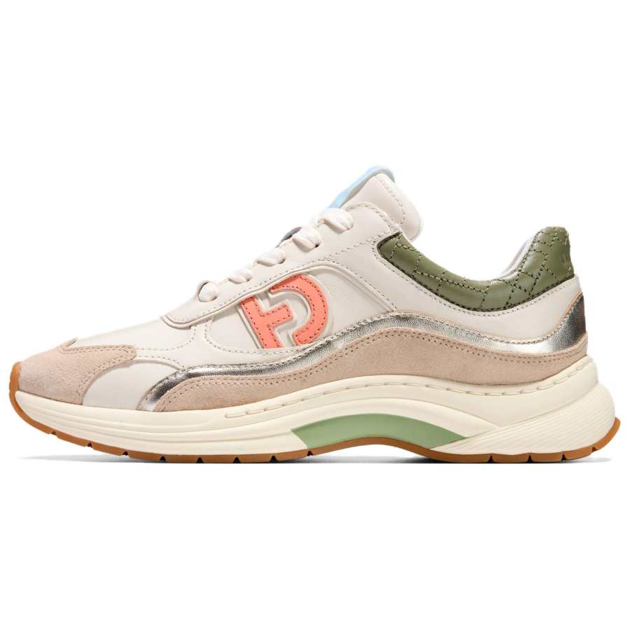 COLE HAAN Cow Leather Abrasion Resistant Low top Chunky Sneakers Women's Beige