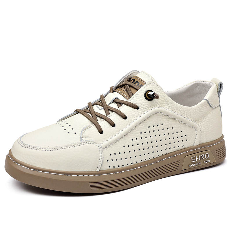 SHUILIXING Top Grain Cow Leather Breathable Abrasion Resistant Breathable And Wear resistant Low top Skateboard Shoes