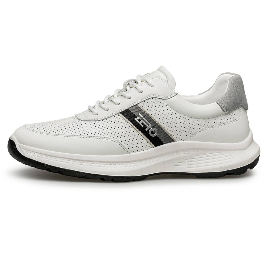 ZRO Top Grain Cow Leather Low top Casual Shoes Men's White