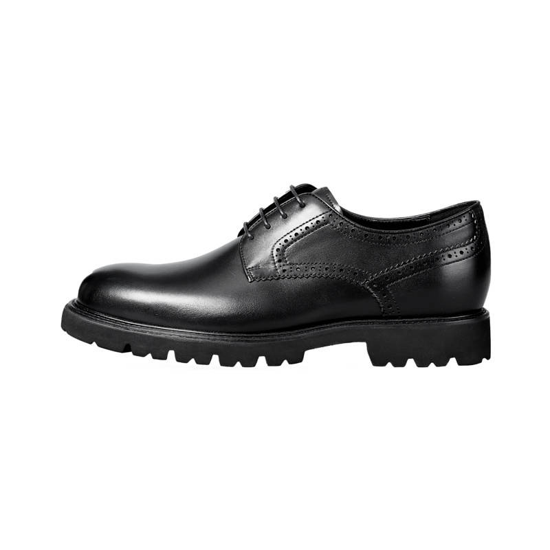 GOLDLION Top Grain Cow Leather Low top Casual Shoes Men's Black