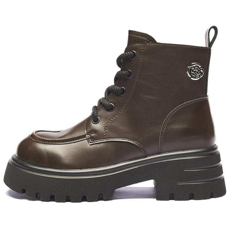 AGSDON AGSDON Artificial Leather Short Combat Boots Women's