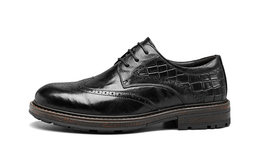 HLA Sheepskin Casual Leather Shoes Men's Black