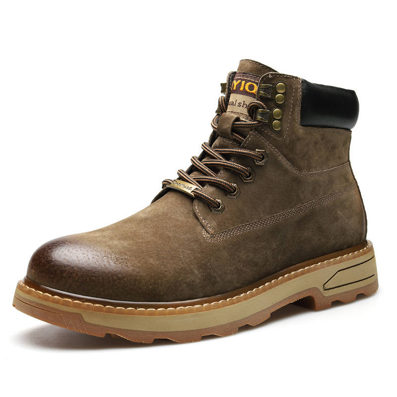 YILICHUANZHANG Short Combat Boots Men's Khaki