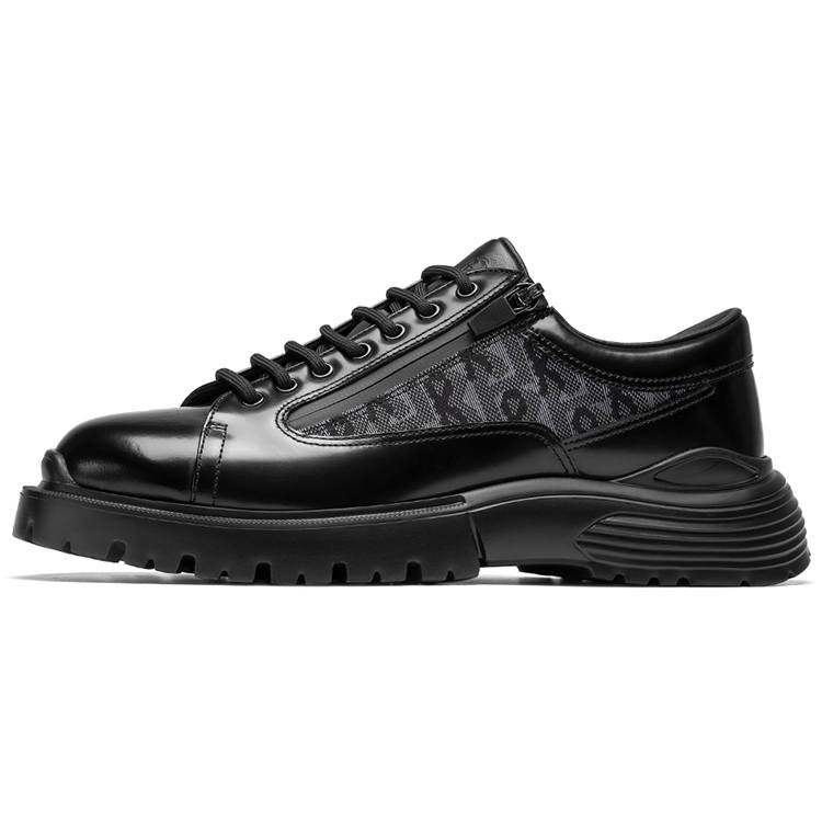 ROBERTA DI CAMERINO Cow Leather Height Increasing Low top Casual Shoes Men's Black