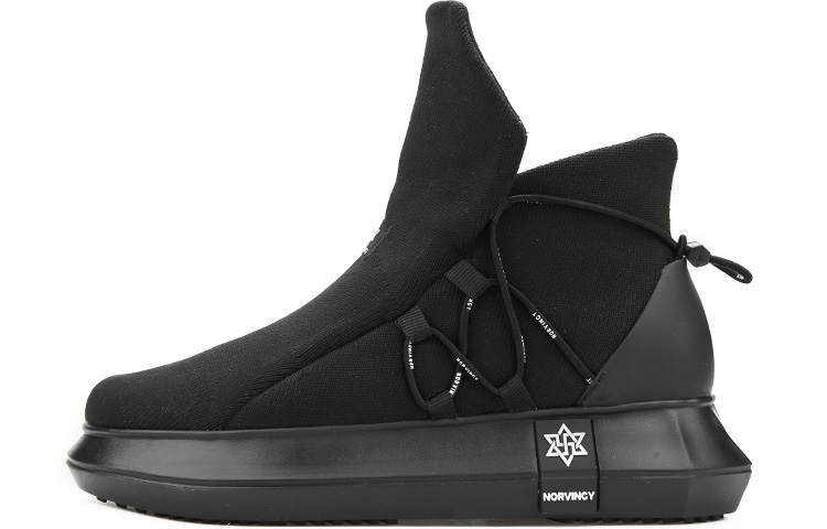 NORVINCY Skateboard Shoes Unisex Mid Top Black