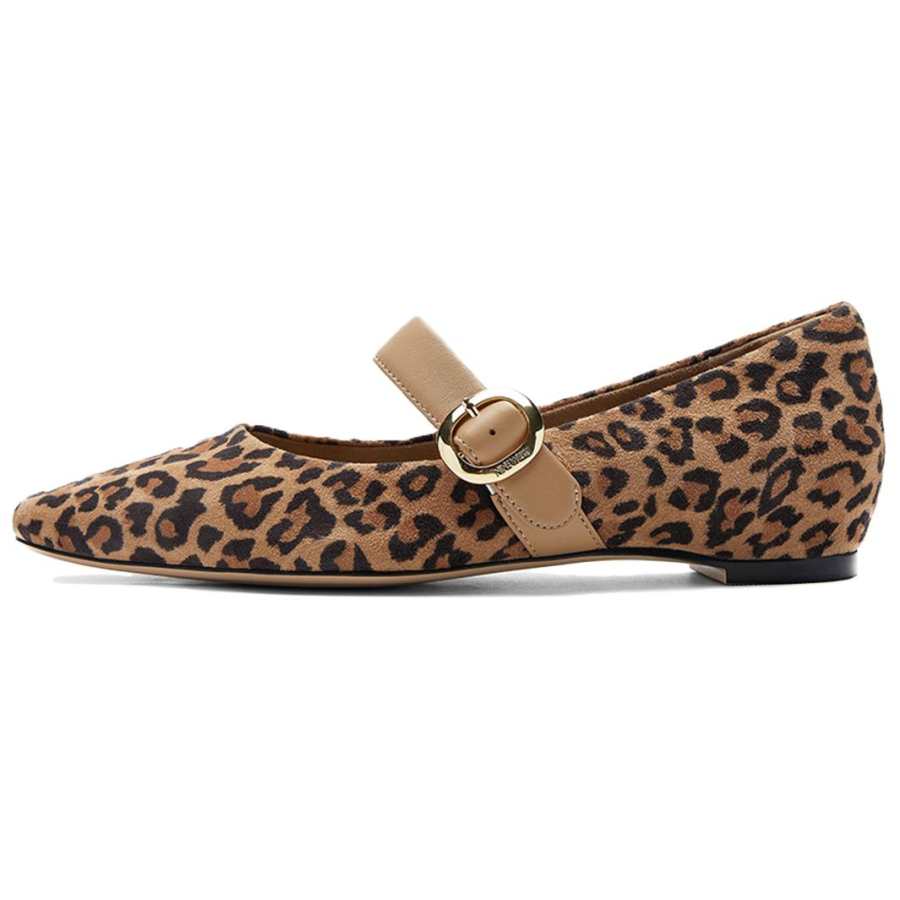 NINE WEST Sheepskin Flat Mary Jane Shoes 1CM Women's