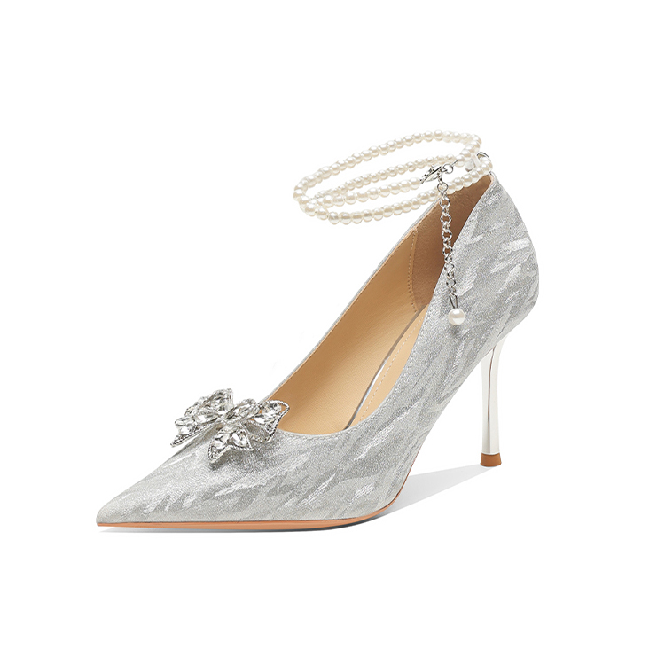 Ainer-cat Ainer cat Slim Heel High Heels 8cm Women's Silver