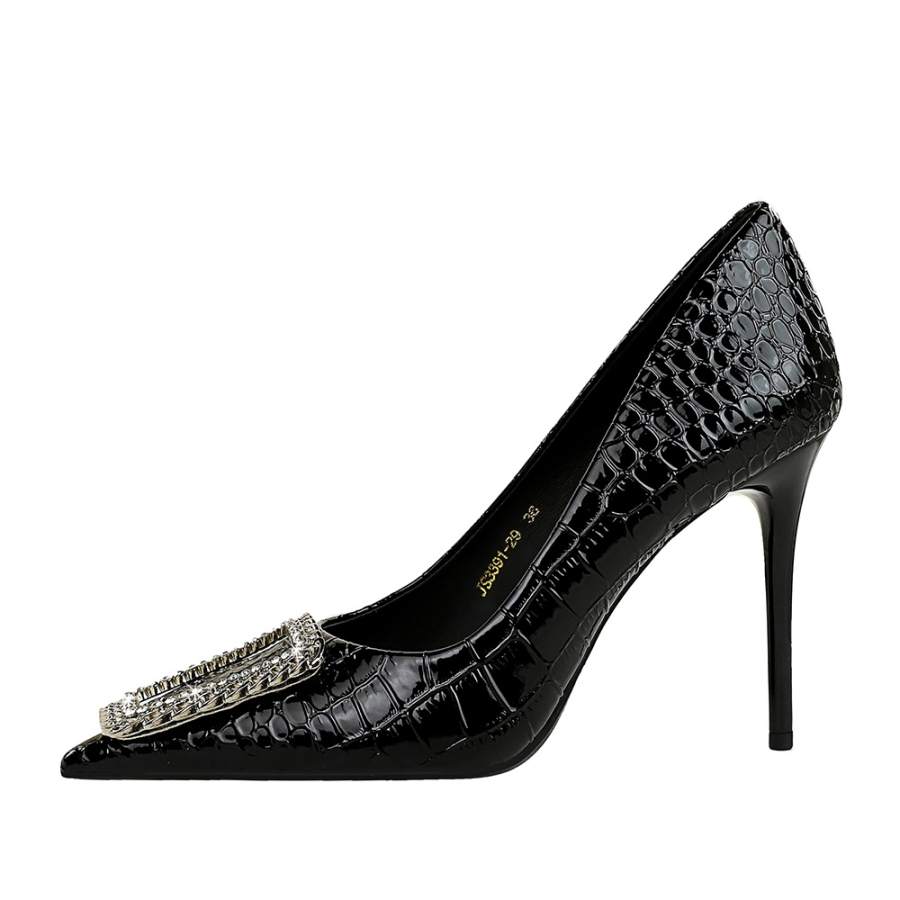 QITUMAUL Pu Slim Heel High Heels Women's
