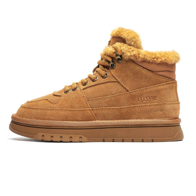 DAISHUTOU Cow Suede Thermal Fleece Lined Fashion Trend Short Snow Boots Unisex