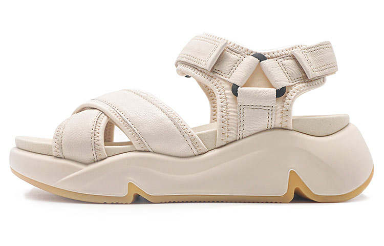 Ecco Ecco Tide Fun Leather Beach Sandals Women's Lime Gray