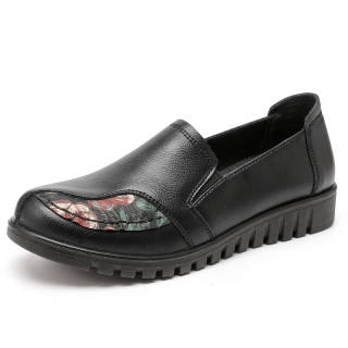 EGCHI Cow Split Leather Casual Shoes Women's Black