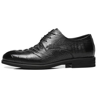 15 MINS Top Grain Cow Leather Dress Shoes Men's Black